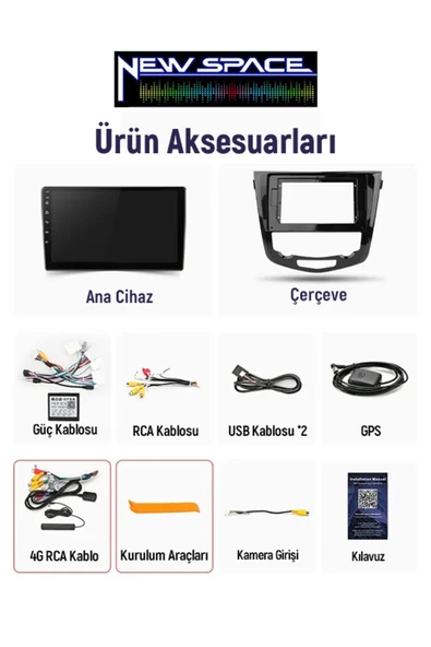 NİSSAN QASHQAİ DİJİTAL 2GB RAM 32GB ROM ANDROİD CARPLAY MULTİMEDYA - 3