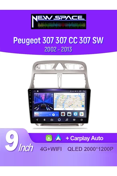 PEUGEOT 307 ANDROİD 4GB RAM 64GB ROM 8 ÇEKİRDEK CARPLAY MULTİMEDYA