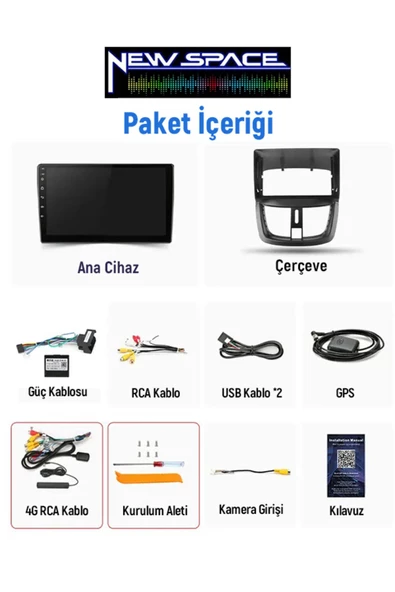 PEUGEOT 207 ANDROİD 6GB RAM 128GB ROM 8 ÇEKİRDEK CARPLAY MULTİMEDYA - 2
