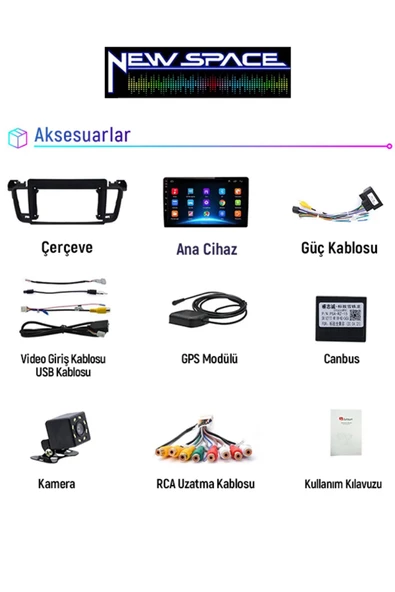 PEUGEOT 508 ANDROİD 2GB RAM 32GB ROM CARPLAY NAVİGASYON MULTİMEDYA - Resim 2