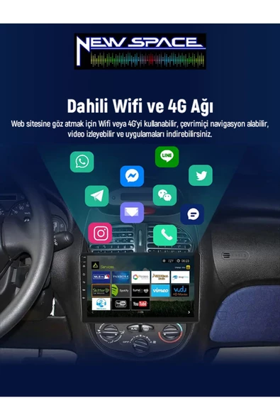 PEUGEOT 206 ANDROİD 8GB RAM 128GB ROM 8 ÇEKİRDEK CARPLAY MULTİMEDYA - Resim 4