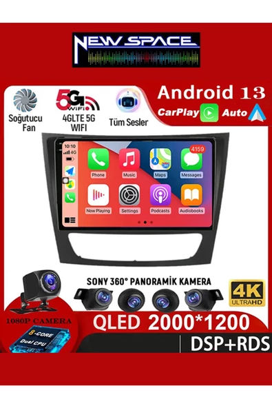 MERCEDES W211 ANDROİD 4GB RAM 64GB ROM 8 ÇEKİRDEK CARPLAY MULTİMEDYA