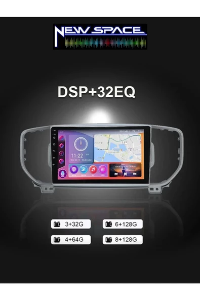 KİA SPORTAGE NEW ANDROİD 4GB RAM 64GB ROM 8 ÇEKİRDEK CARPLAY MULTİMEDYA ürün görseli