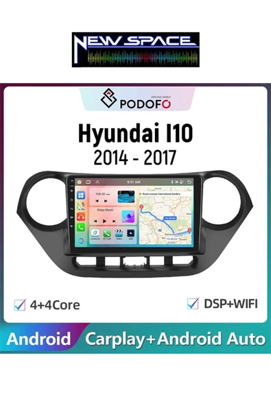 HYUNDAİ İ10 uyumlu ANDROİD 6GB RAM 128GB ROM 8 ÇEKİRDEK CARPLAY MULTİMEDYA ürün görseli