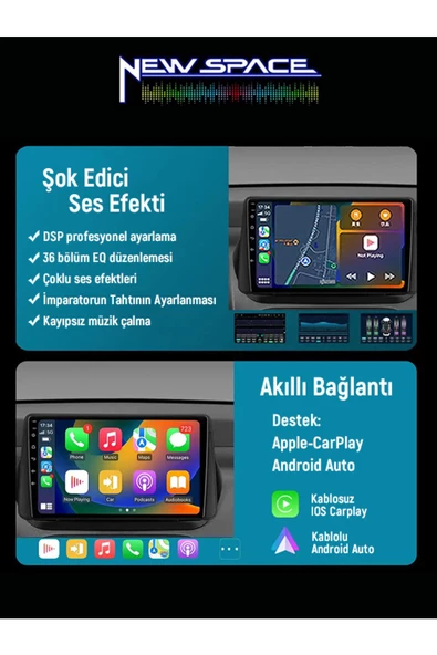 FİAT FİORİNO ANDROİD 6GB RAM 128GB ROM 8 ÇEKİRDEK CARPLAY MULTİMEDYA - Resim 4