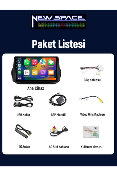 FİAT FİORİNO ANDROİD 6GB RAM 128GB ROM 8 ÇEKİRDEK CARPLAY MULTİMEDYA - Resim 3