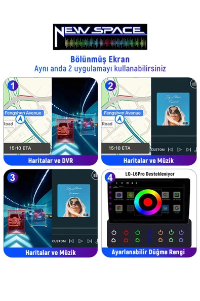DACİA SANDERO 8GB RAM 128GB ROM 8 ÇEKİRDEK ANDROİD MULTİMEDYA - 2