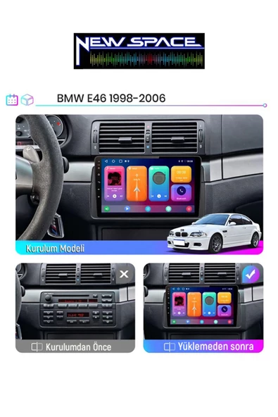 BMW E46 ANDROİD 8GB RAM 128GB ROM 8 ÇEKİRDEK Uyumlu MULTİMEDYA - Resim 2
