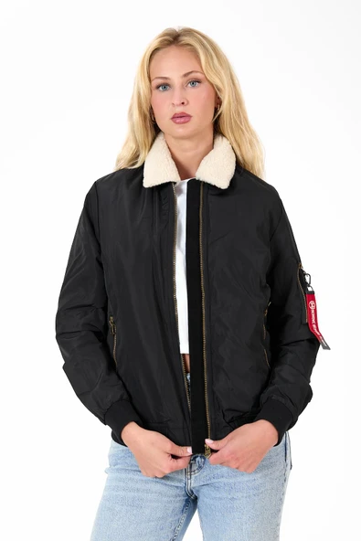 Kadın Yakası Çıkabilen Yünlü Çok Cepli Pilot Bomber Kolej Mont - Resim 8