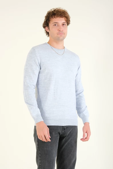 Erkek Sıfır Yaka Kazak Mavi - 3