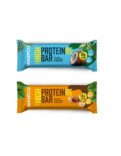 WasPco 2'li Protein Bar Yer Fıstığı & Kakao ve Hindistan Cevizi 50g