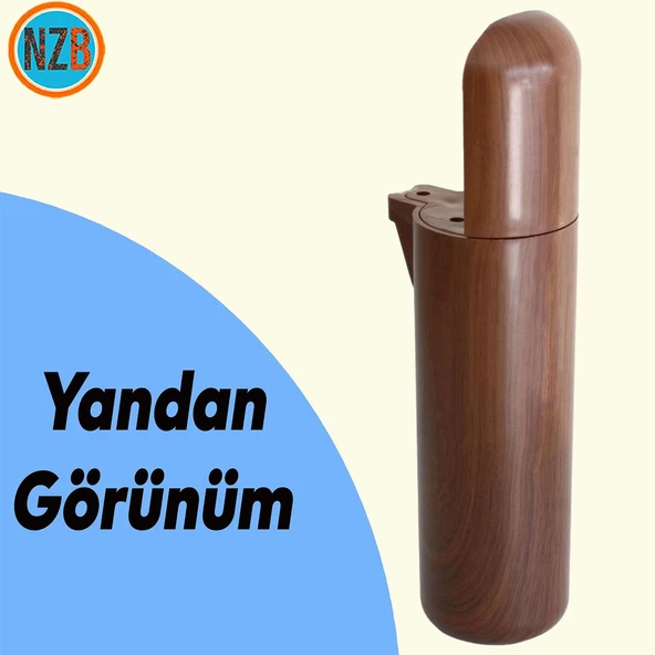 Mobilya Kanepe TV Ünitesi Koltuk Ayağı Baza Ayakları Ahşap Desenli Kahverengi Ceviz 15 cm - 8