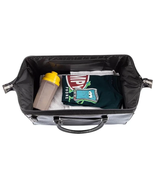 Seyahat Spor ve Fitness Çantası Suni Deri - LX600 Krokodil Siyah - Resim 2