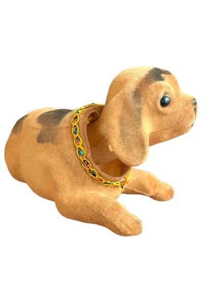 KAFA SALLAYAN KÖPEK ARABA SÜSÜ KAHVERENGİ RENK 14 CM - 3