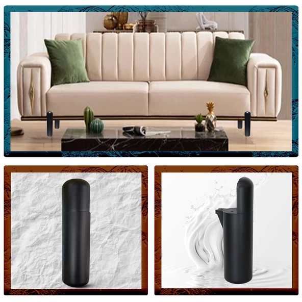 Mobilya Yükseltici Sehpa Kanepe TV Ünitesi Koltuk Ayağı Baza Ayakları Mat Siyah 15 cm - Resim 5