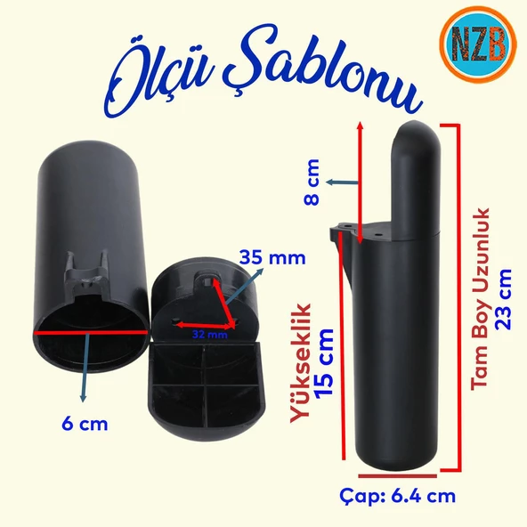 Mobilya Yükseltici Sehpa Kanepe TV Ünitesi Koltuk Ayağı Baza Ayakları Mat Siyah 15 cm - Resim 3