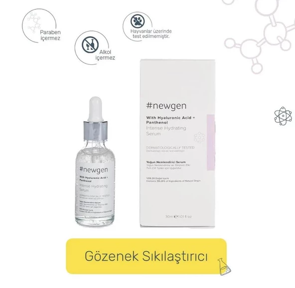 NewGen Hyaluronik Asit Panthenaol Ve Panthenol Nemlenirici Cilt Bakım Serum 30 ml