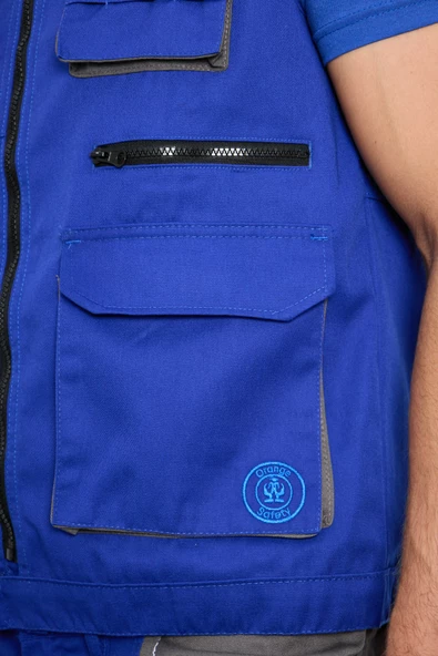 Orange Safety Sax Mavi Harman Karışımı Yelek Pantolon - 4