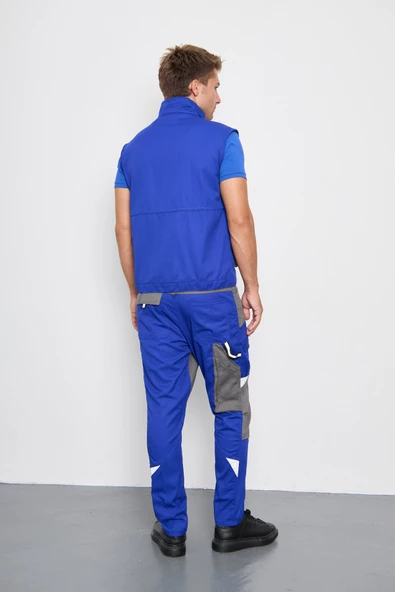 Orange Safety Sax Mavi Harman Karışımı Yelek Pantolon - 3