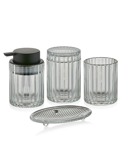 The Mia Vinka Banyo Seti 4 Parça Şeffaf 300 ml BNY0033