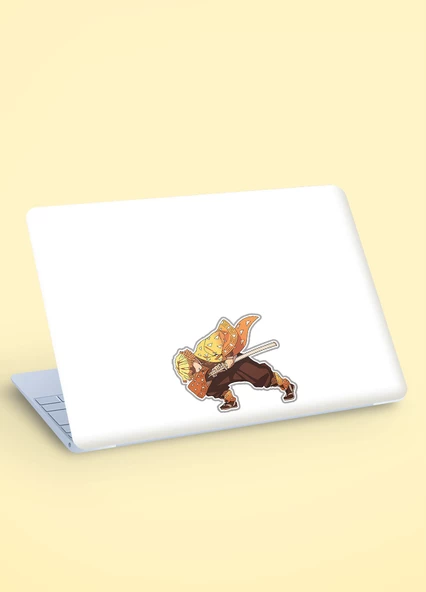 Zenitsu Agatsuma-Nezuko Kamado-Demon Slayer - 2li sticker set - parlak kağıt - başarı çıkartmaları- süsleme etiket - 5