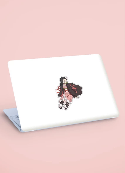 Zenitsu Agatsuma-Nezuko Kamado-Demon Slayer - 2li sticker set - parlak kağıt - başarı çıkartmaları- süsleme etiket - 4