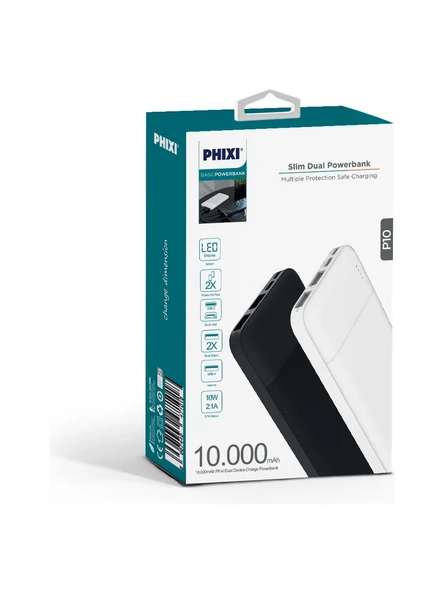 Phixi Basic P10B 10.000MAH Slim Powerbank