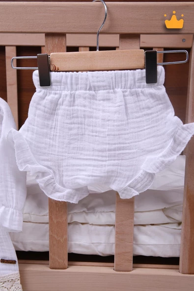 Babyhola Kız Bebek Çocuk Müslin Kopanakili Şortlu Elbise 22413 - 4