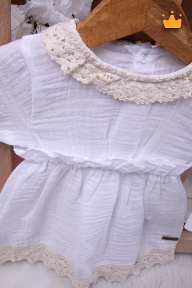 Babyhola Kız Bebek Çocuk Müslin Kopanakili Şortlu Elbise 22413 - 3