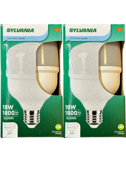 Sylvania 18W 6500K (Beyaz Işık) E27 Duylu Torch Ampul (2 Adet)