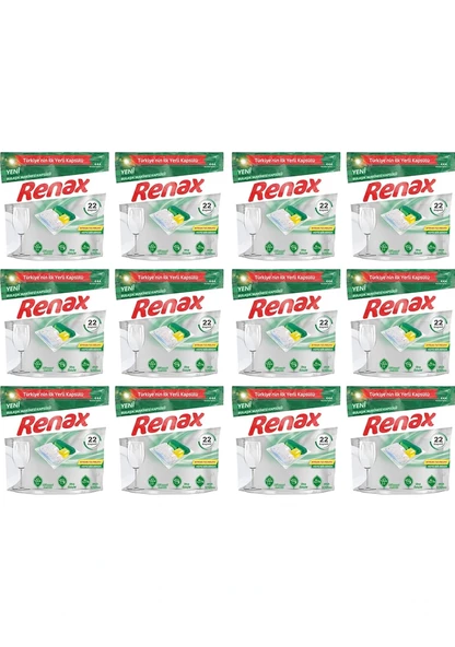 Renax Hepsi Bir Arada Bulaşık Makinesi Deterjanı 12 x 22 Tablet