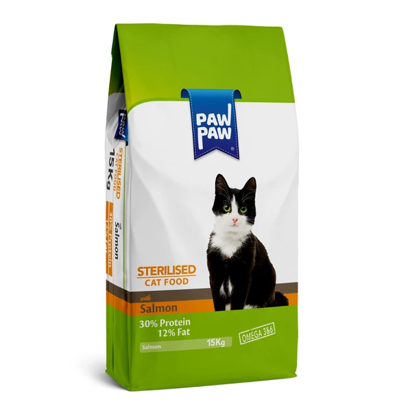 Paw Paw Sterilised Somonlu Kısırlaştırılmış Kedi Maması 15 kg