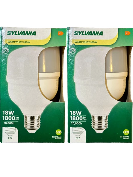 Sylvania 18W 3000K (Sarı Işık) E27 Duylu Torch Ampul (2 Adet)