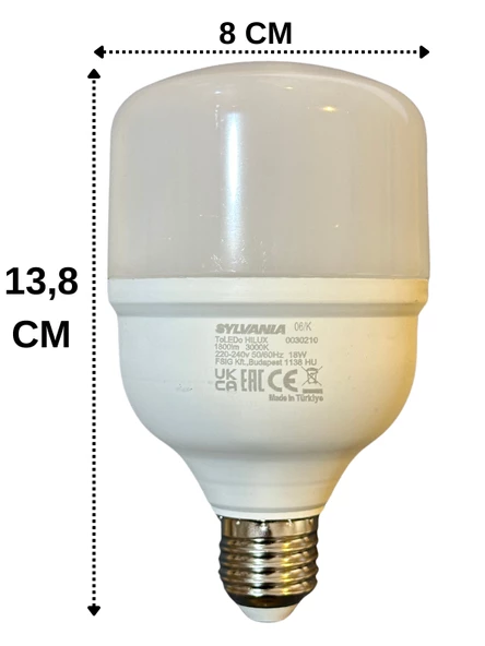 Sylvania 18W 3000K (Sarı Işık) E27 Duylu Torch Ampul (2 Adet) - 3