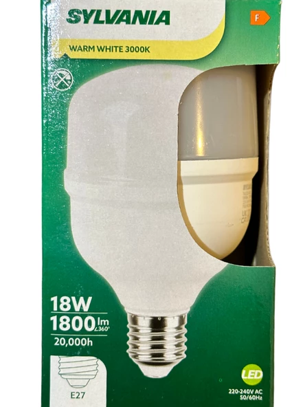 Sylvania 18W 3000K (Sarı Işık) E27 Duylu Torch Ampul (10 Adet) - Resim 2