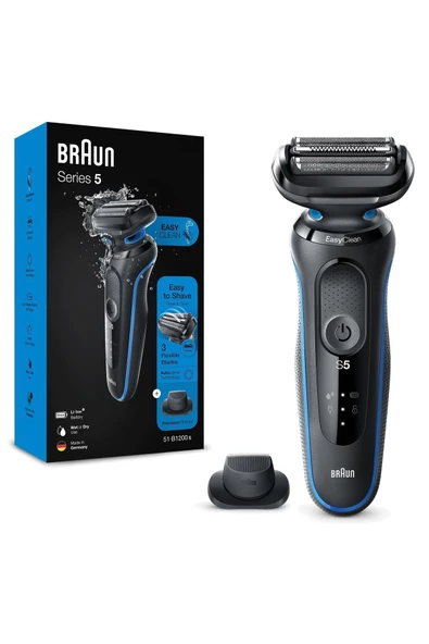 Braun Yeni Seri 5 B1200S AutoSense EasyClean EasyClick Islak ve Kuru Tıraş Makinesi - Resim 6