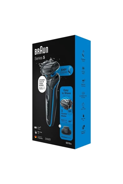 Braun Yeni Seri 5 B1200S AutoSense EasyClean EasyClick Islak ve Kuru Tıraş Makinesi - Resim 7
