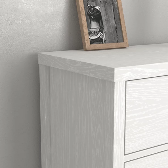 Sakura Tunis 4 çekmeceli şifonyer -Wood Beyaz-Minifiks Bağlantılı - 5