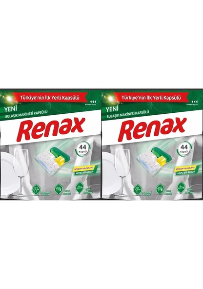 Renax Bulaşık Makinesi Deterjanı 2 x 44 Tablet