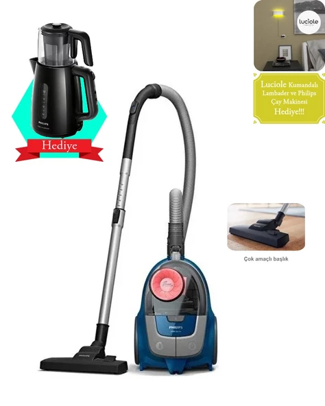 Philips 2000 Serisi PowerCyclone 4, SuperClean Çay Makinesi ve Lambader Hediyeli Torbasız Süpürge