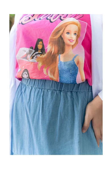 Büzgülü- Beli Lastikli Kot Etek - 9