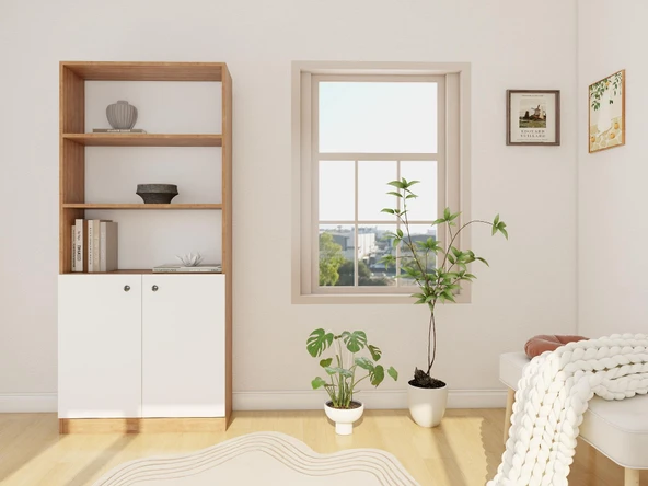 Sardes Kitaplık Marbella Kiraz / Beyaz - 1