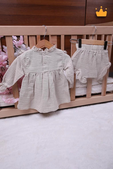 Babyhola Kız Bebek Çocuk Müslin Fırfırlı Şortlu Elbise 22411 - 5