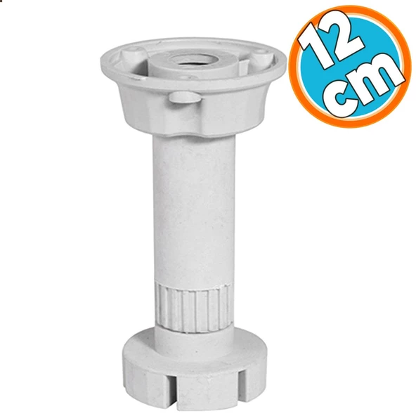 Mobilya Yükseltici Mutfak Kanepe Baza Tezgah Dolap Ünite Ayağı Ayarlı Ayarlanabilir 12 cm Gri Ayak