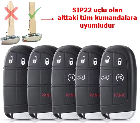 Fiat Egea Cross 500 Uyumlu Smart Kumanda Kabı Oto Anahtarlık 5 Tuşlu - 5