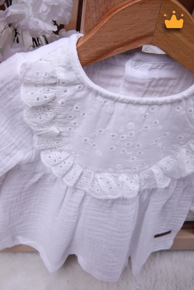 Babyhola Kız Bebek Çocuk Müslin Önlüklü Şortlu Elbise 22410 - 9