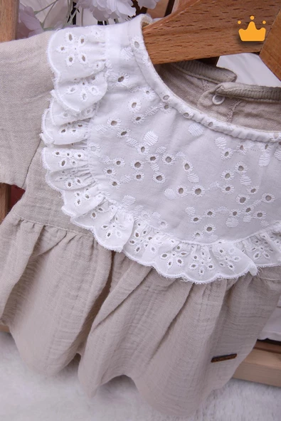 Babyhola Kız Bebek Çocuk Müslin Önlüklü Şortlu Elbise 22410 - 3