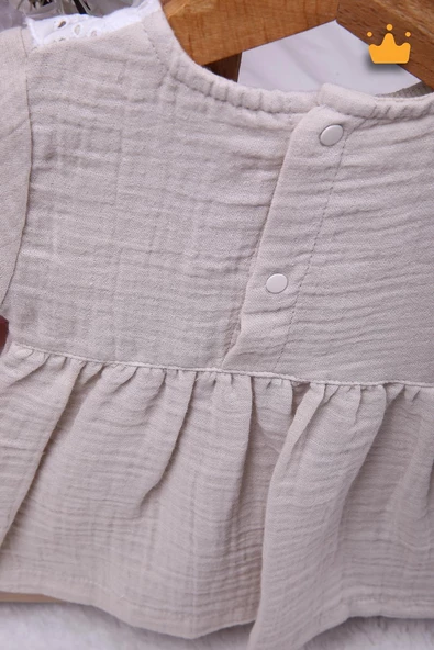 Babyhola Kız Bebek Çocuk Müslin Önlüklü Şortlu Elbise 22410 - 6