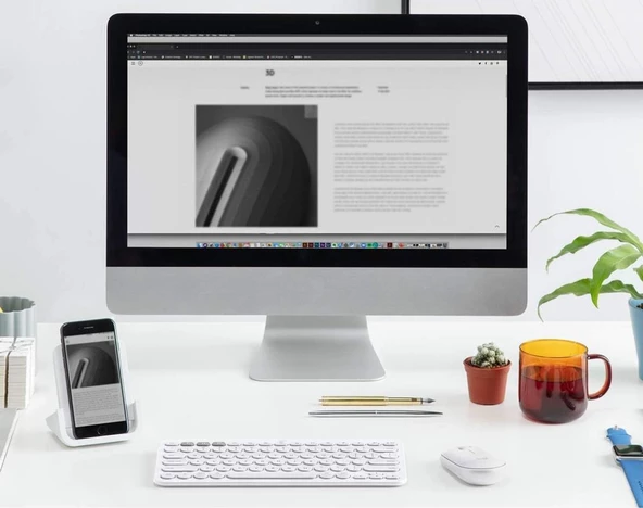 Huawei Mediapad T5 10.1" Uyumlu Kablosuz Bluetooth Pilli Klavye Mouse Seti - Beyaz - Resim 3