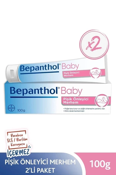 Bepanthol Baby Pişik Önleyici Merhem 100 gr 2'li Paket